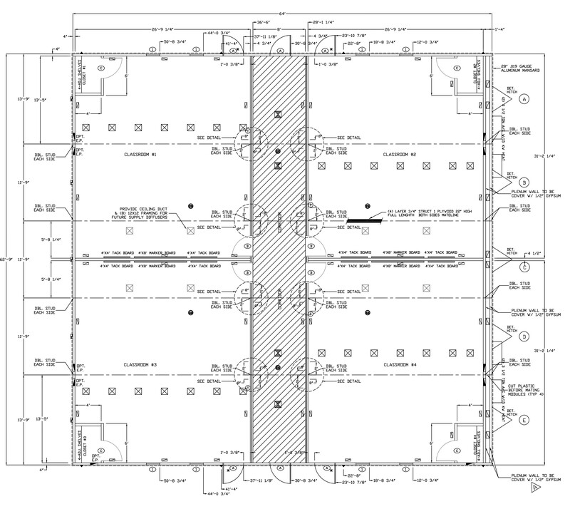 Floorplan before 2012 remodel to add offices and restrooms